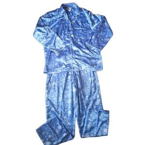 Vintage Character Satin Pajama Set Women's Medium Celestial Excellent Condition